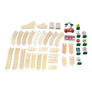 41 Piece Wooden Magnetic Train Tracks Cars Signs Mix Lot Thomas Melissa & Doug